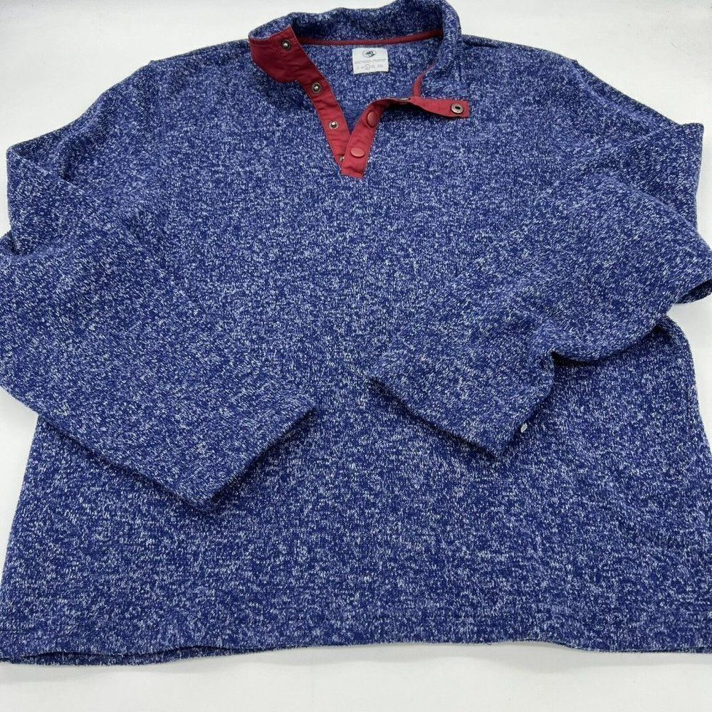 Mens Southern Proper Getty Fleece Sweater Midnight Blue Size Large